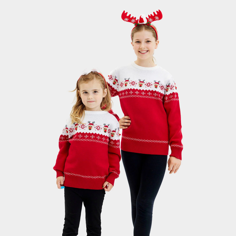 Girls Christmas Jumper Adorable Reindeer
