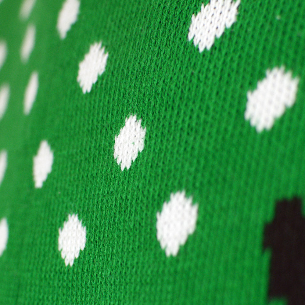 Green 3D Family Christmas Jumper Reindeer with Santa's hat
