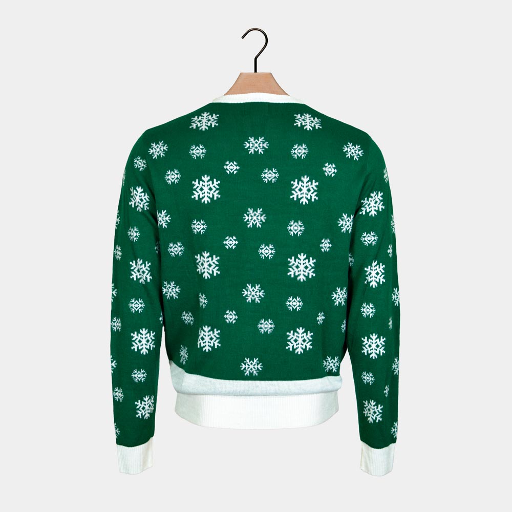 Holly Jolly with Sequins Green Couple's Christmas Jumper 