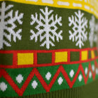 Family Green Christmas Jumper with Santa and Gifts detail