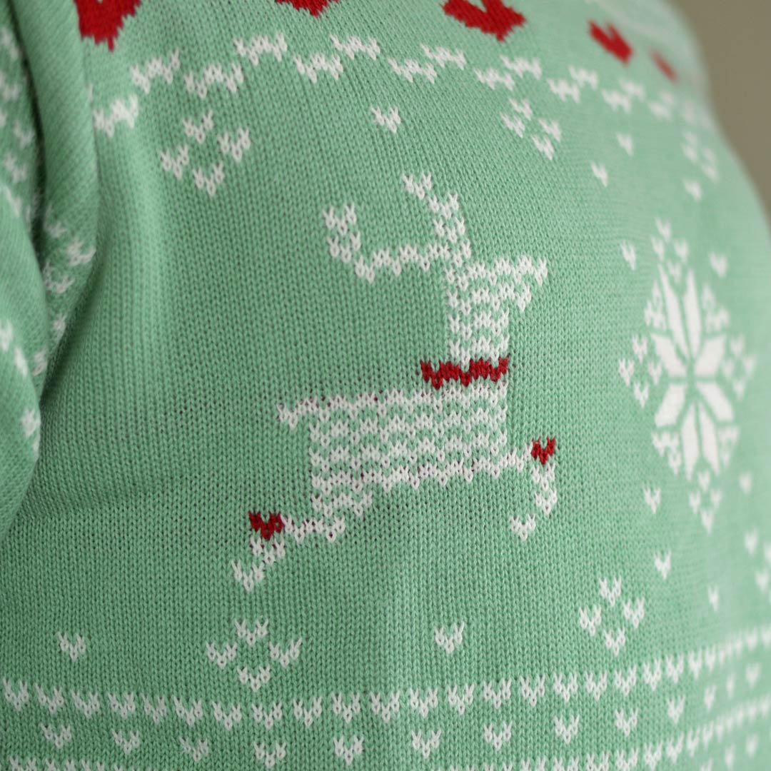 Green Sweet Men's Christmas Jumper detail