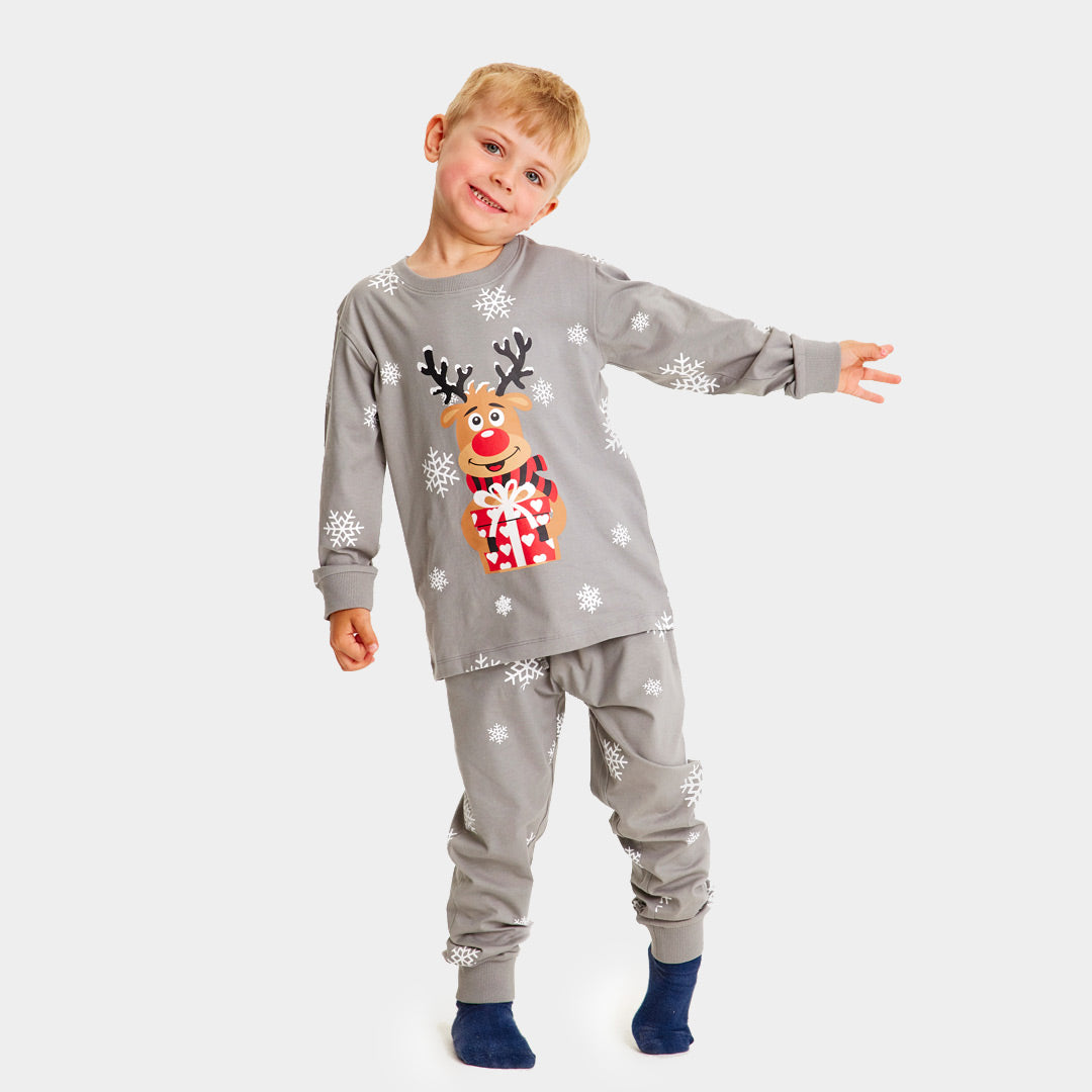 Grey Christmas Pyjama for Children with Rudolph the Reindeer