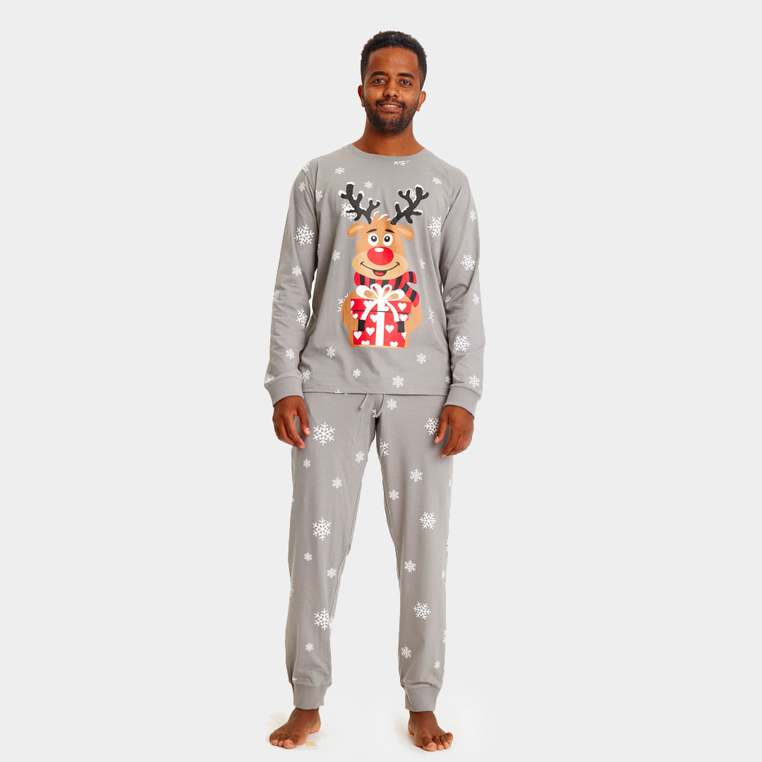 Grey Christmas Pyjama for Men with Rudolph the Reindeer