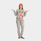 Grey Christmas Pyjama for Women with Rudolph the Reindeer