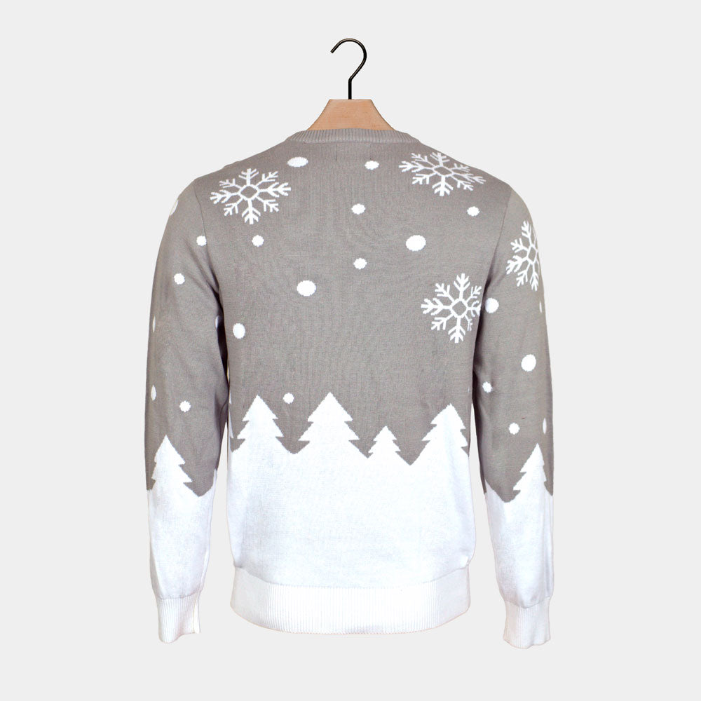 Cute Reindeers Grey Organic Cotton Couple's Christmas Jumper 