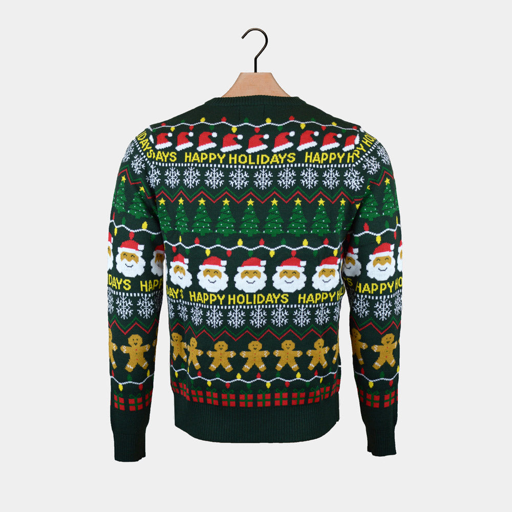 Happy Couples Green Christmas Jumper Holidays
