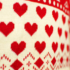Red & Beige Organic Cotton Womens Christmas Jumper Hearts
