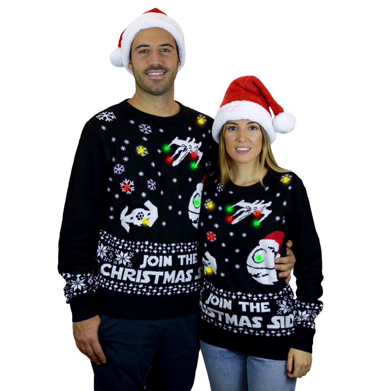 Couples Join the Christmas Side LED light-up Christmas Jumper
