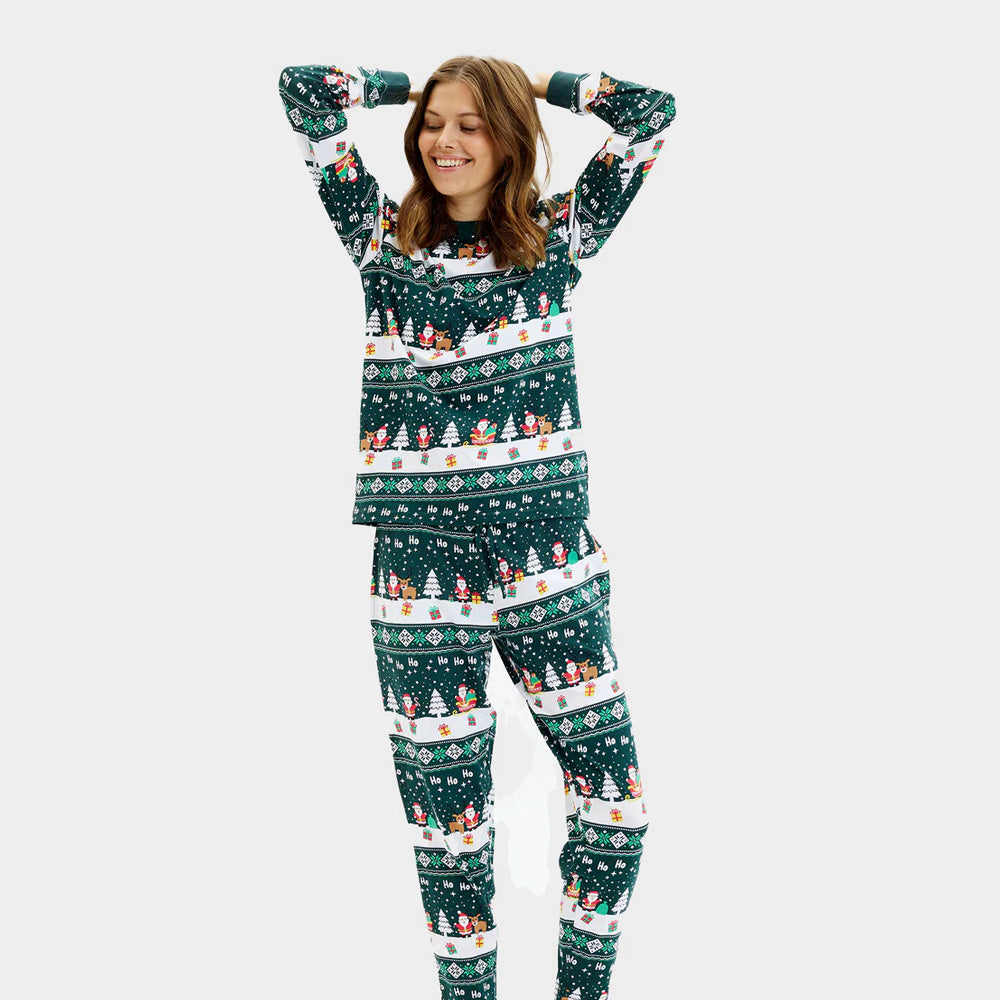 Jolly Green Christmas Pyjama for Family Women
