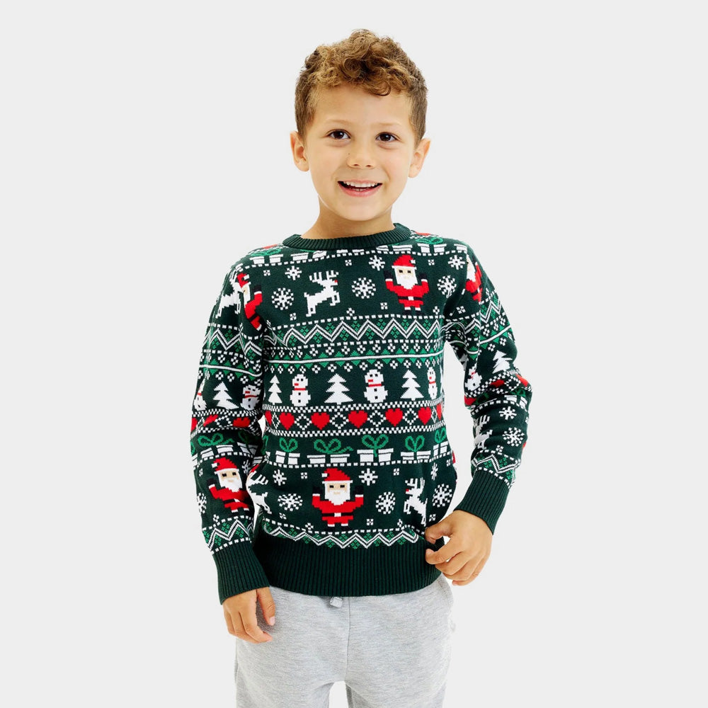 Jolly Green Organic Cotton Family Christmas Jumper boy
