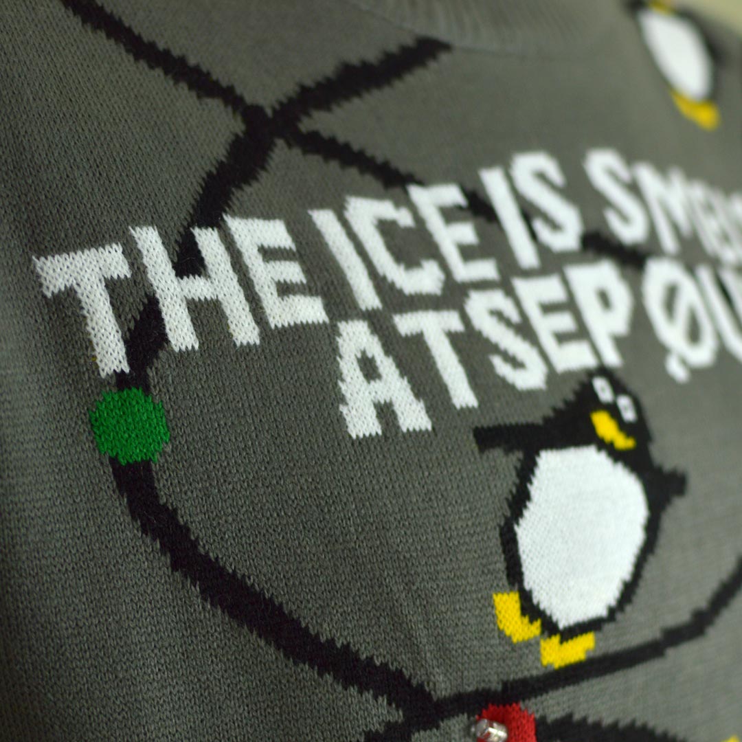 LED light-up Christmas Penguins Jumper 
