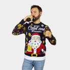 LED Light-Up Mens Womens Christmas Jumper Santa with Beer
