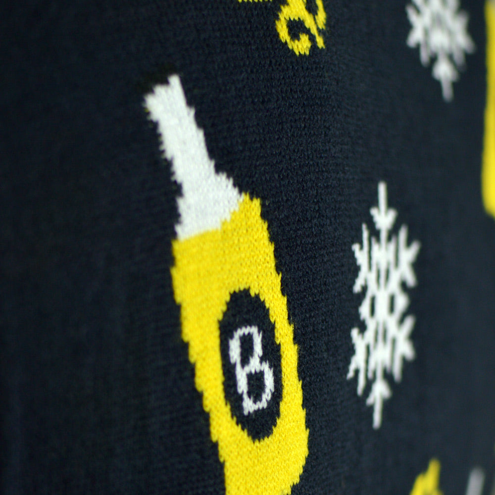 LED Light-Up Womens Christmas Jumper Santa with Beer
