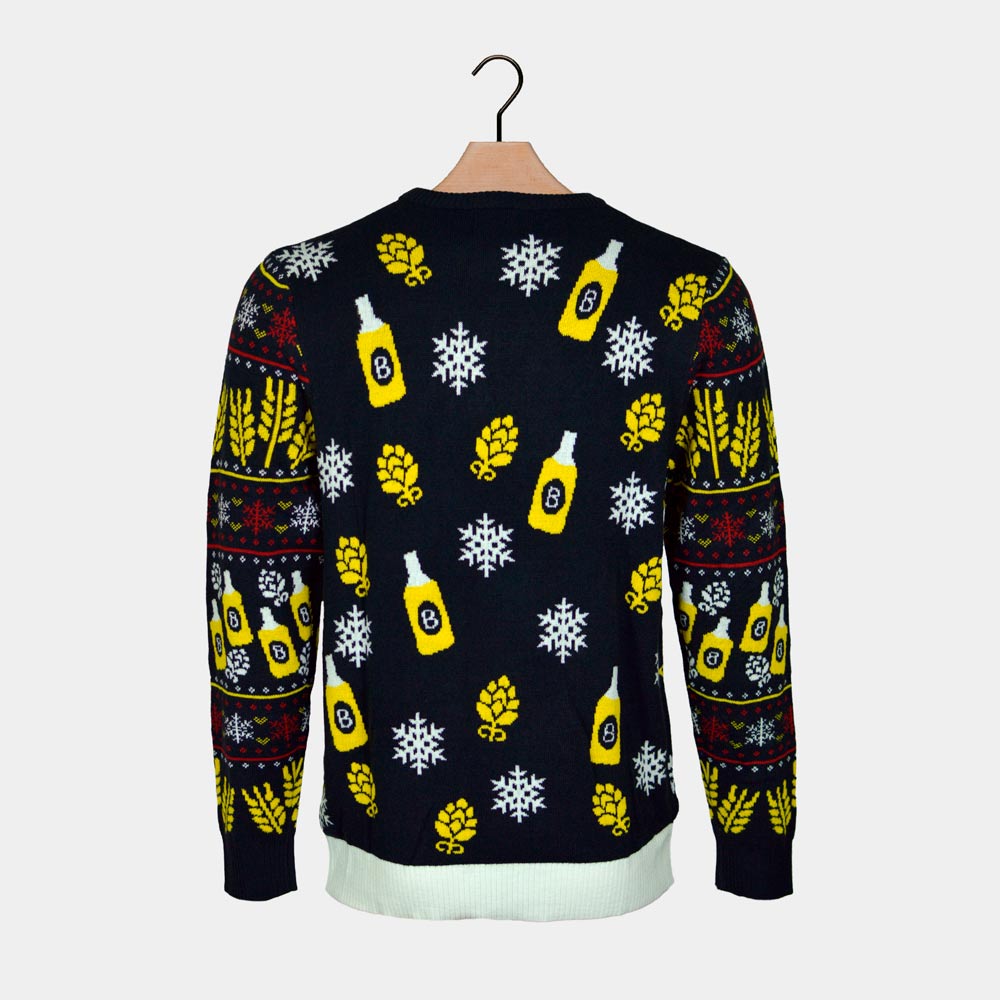 LED Light-Up Womens Jumper Santa with Beer Christmas 
