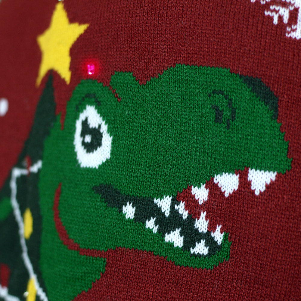 Tree-Rex light-up Mens Christmas Jumper LED 
