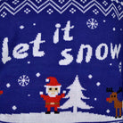 Let it Snow Blue Couple's Christmas Jumper detail