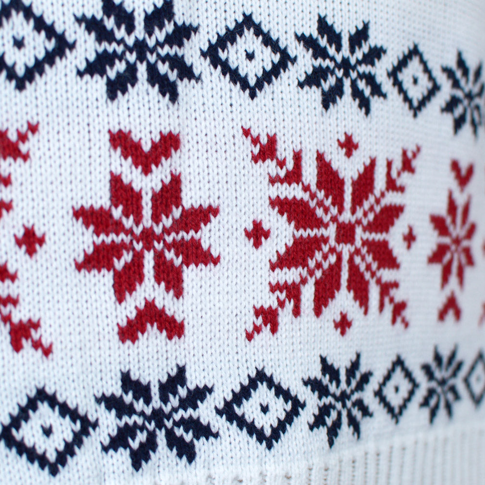 Light Christmas Jumper with Reindeer and Snow Blue 
