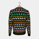 Trees, Reindeers and Gifts Black Men's Christmas Jumper