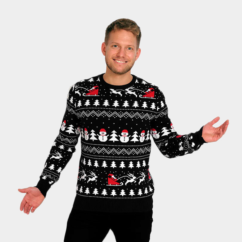 Mens black christmas jumper hotsell