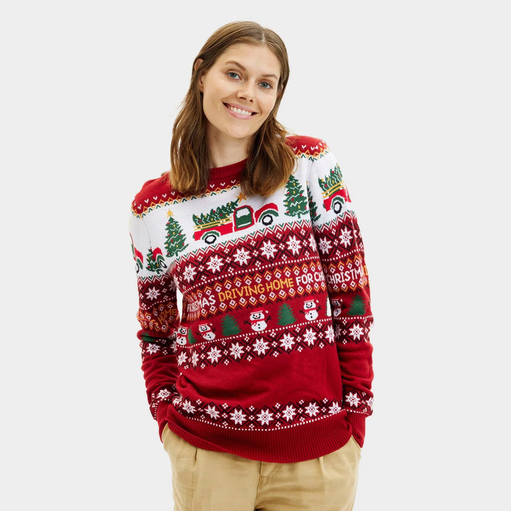 Mens Christmas Jumper Driving Home Women
