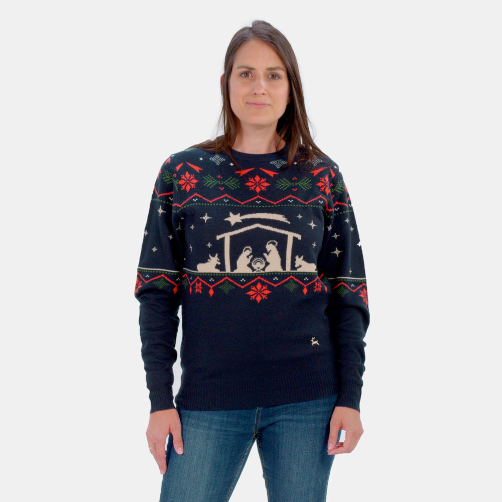 Mens Christmas Jumper Nativity Womens

