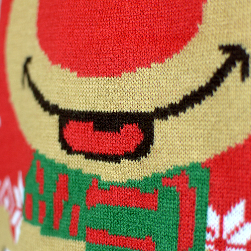 Men's Christmas Jumper with Reindeer with Scarf detail