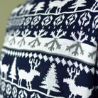 Men's Christmas Jumper with Reindeers and Trees Strips detail