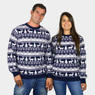 Men's Christmas Jumper with Reindeers and Trees Strips womens