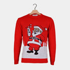 Men's Christmas Jumper with Santa drinking a Martini