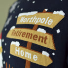 Mens Christmas Jumper Santa Walker on the way to Retirement detail