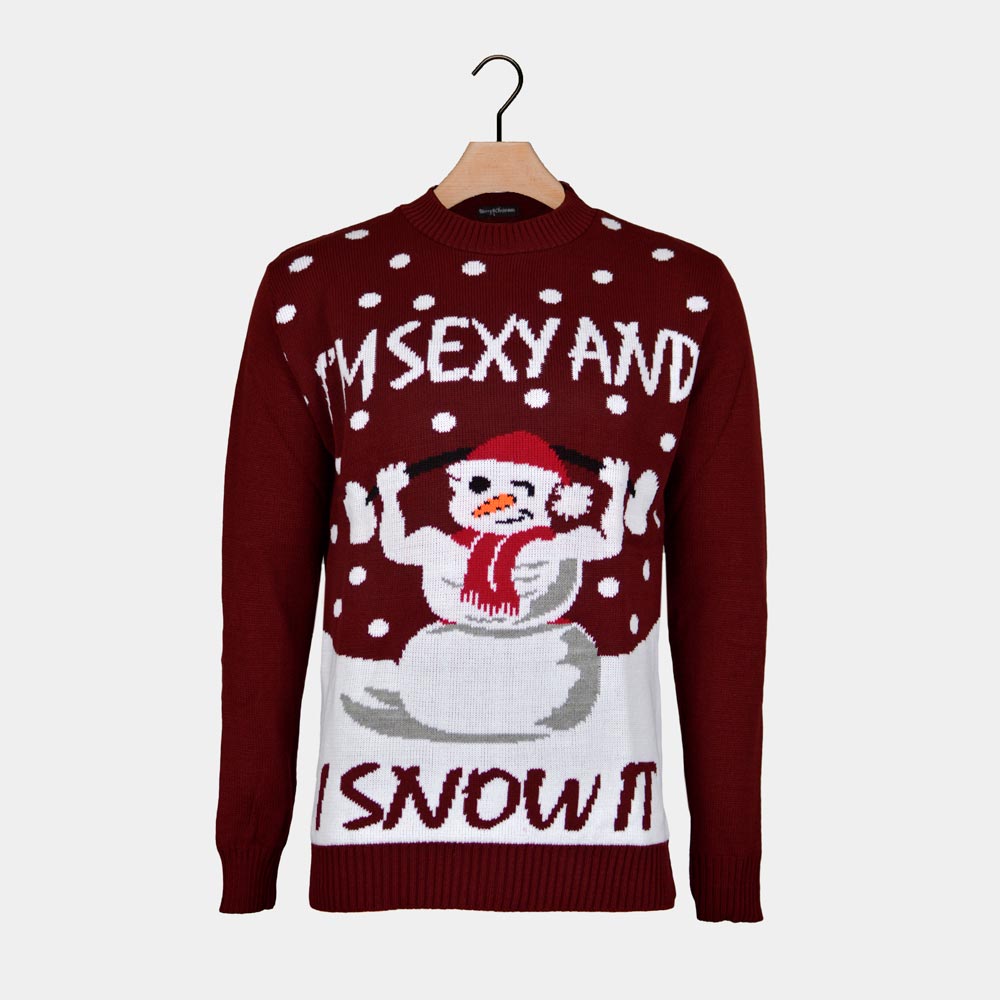 Men's Christmas Jumper with Sexy Snowman