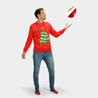 Christmas Tree Couple's Red Mens Christmas Jumper