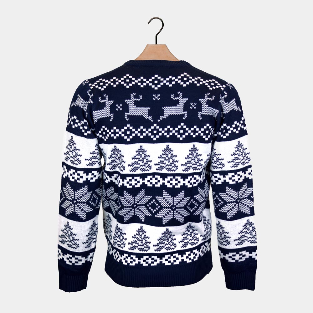 North Pole Blue Mens Christmas Jumper Christmas Jumper Shop