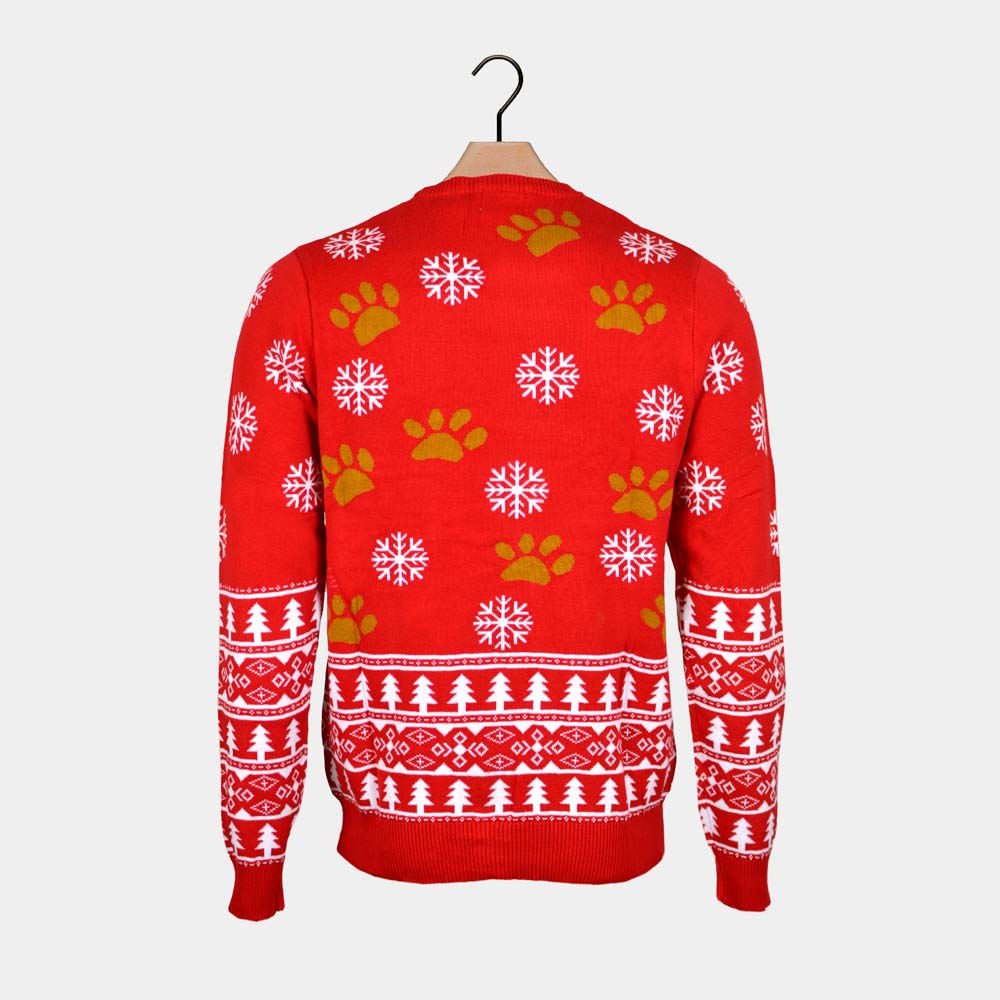 Puppy Red Men's Christmas Jumper 