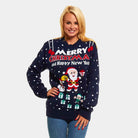 womens Merry Christmas and Happy New Year Couple's Christmas Jumper