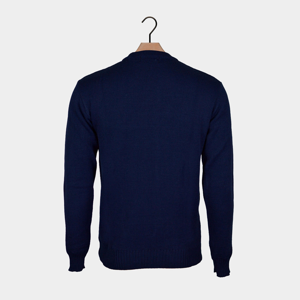 Snowman Navy Blue Men's Christmas Jumper 