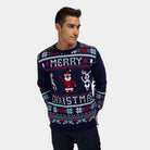 Navy Blue Couples Merry Christmas Jumper mens