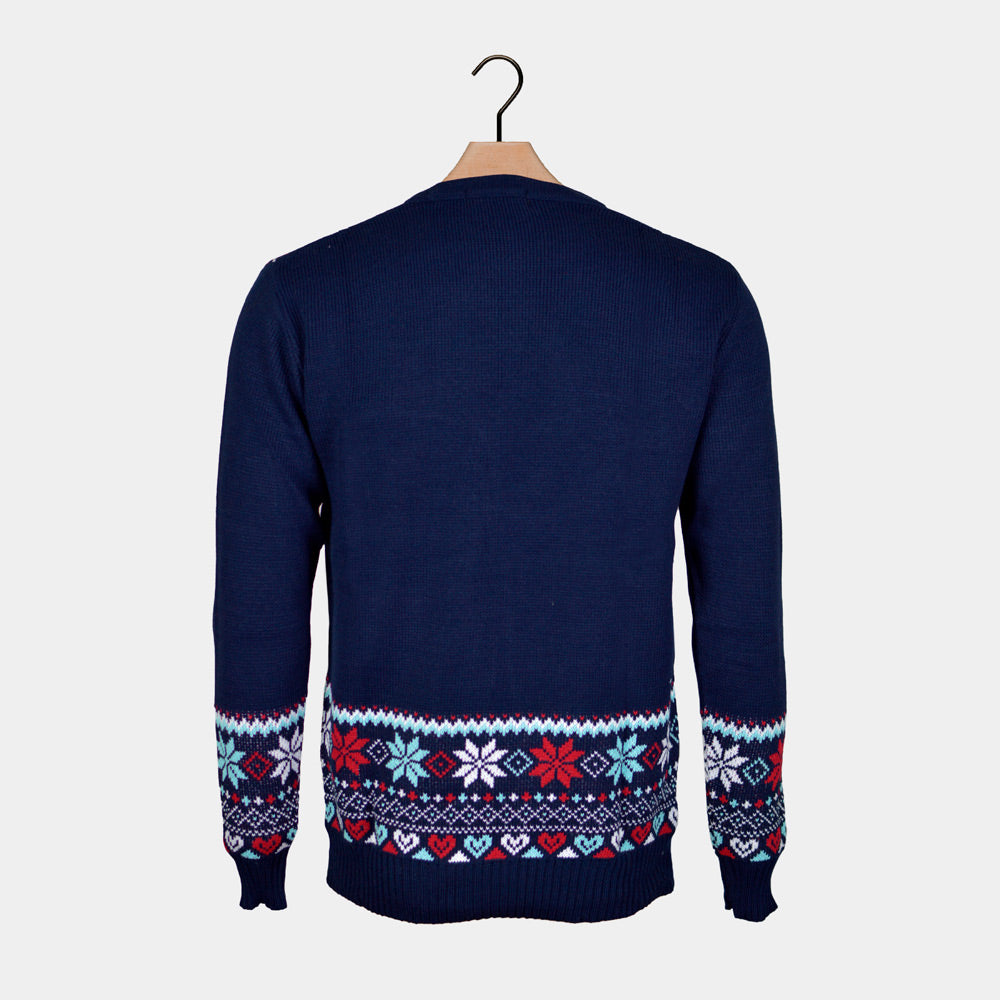 Christmas Jumper Navy Blue Men's Merry 