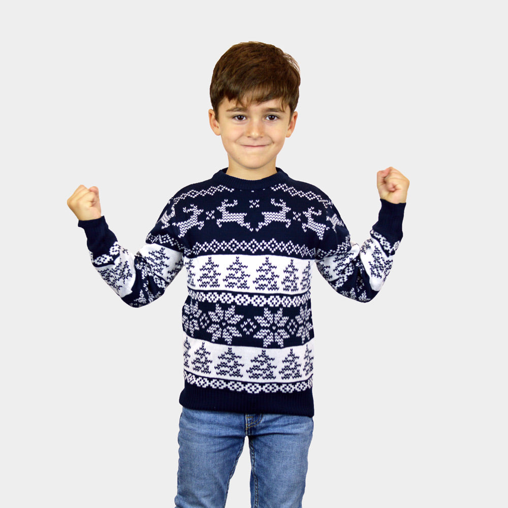 North Pole Blue Boys Christmas Jumper