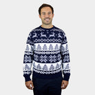 North Pole Blue Couple's Christmas Jumper mens