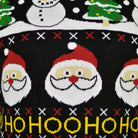 Organic Cotton Couple's Christmas Jumper with Santa, Gifts and Snowmen detail