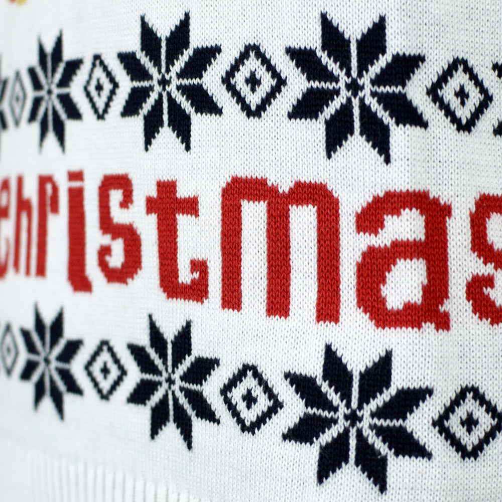 Organic Cotton Family Christmas Jumper Santa Rudolph Blue 