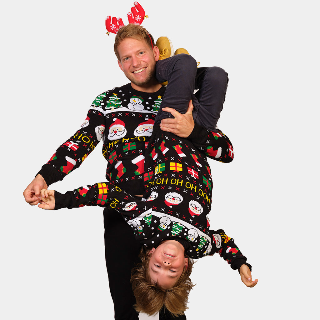 Organic Cotton Boys Mens Girls Christmas Jumper Santa, Gifts, Snowmens
