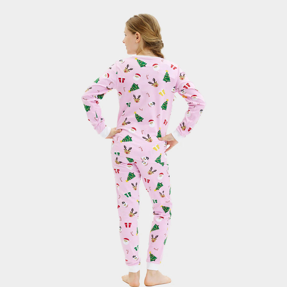 Pink Christmas Pyjama for Children with Christmas Motifs Boy