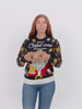Womens Mens LED Light-Up Christmas Jumper – Santa with Beer