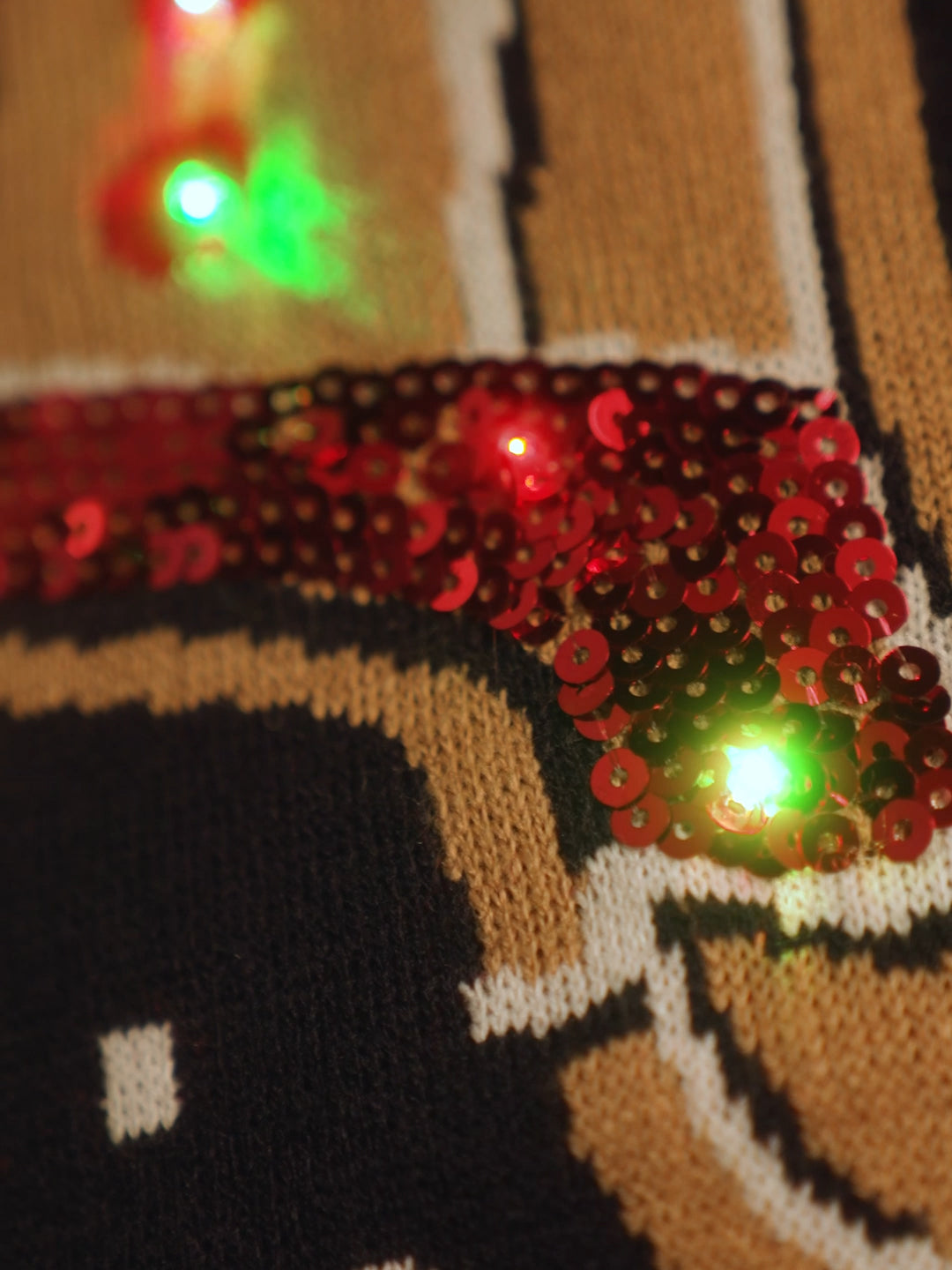 Blue LED light-up Christmas Jumper Ginger Cookie