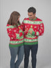 Red LED light-up Womens and Mens Christmas Jumper with Christmas Tree