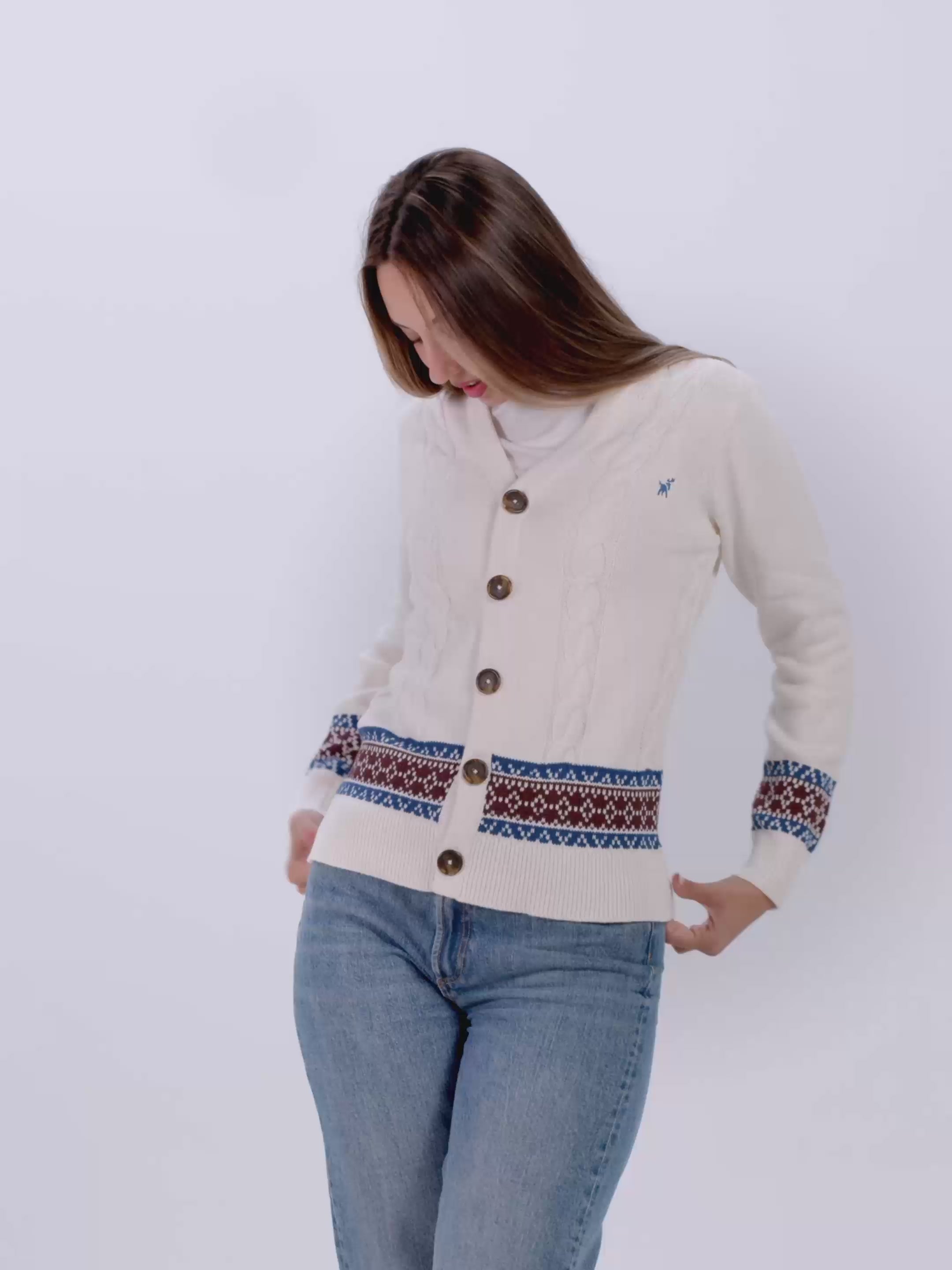 Organic Cotton Cardigan Womens and Mens Jumper Renne
