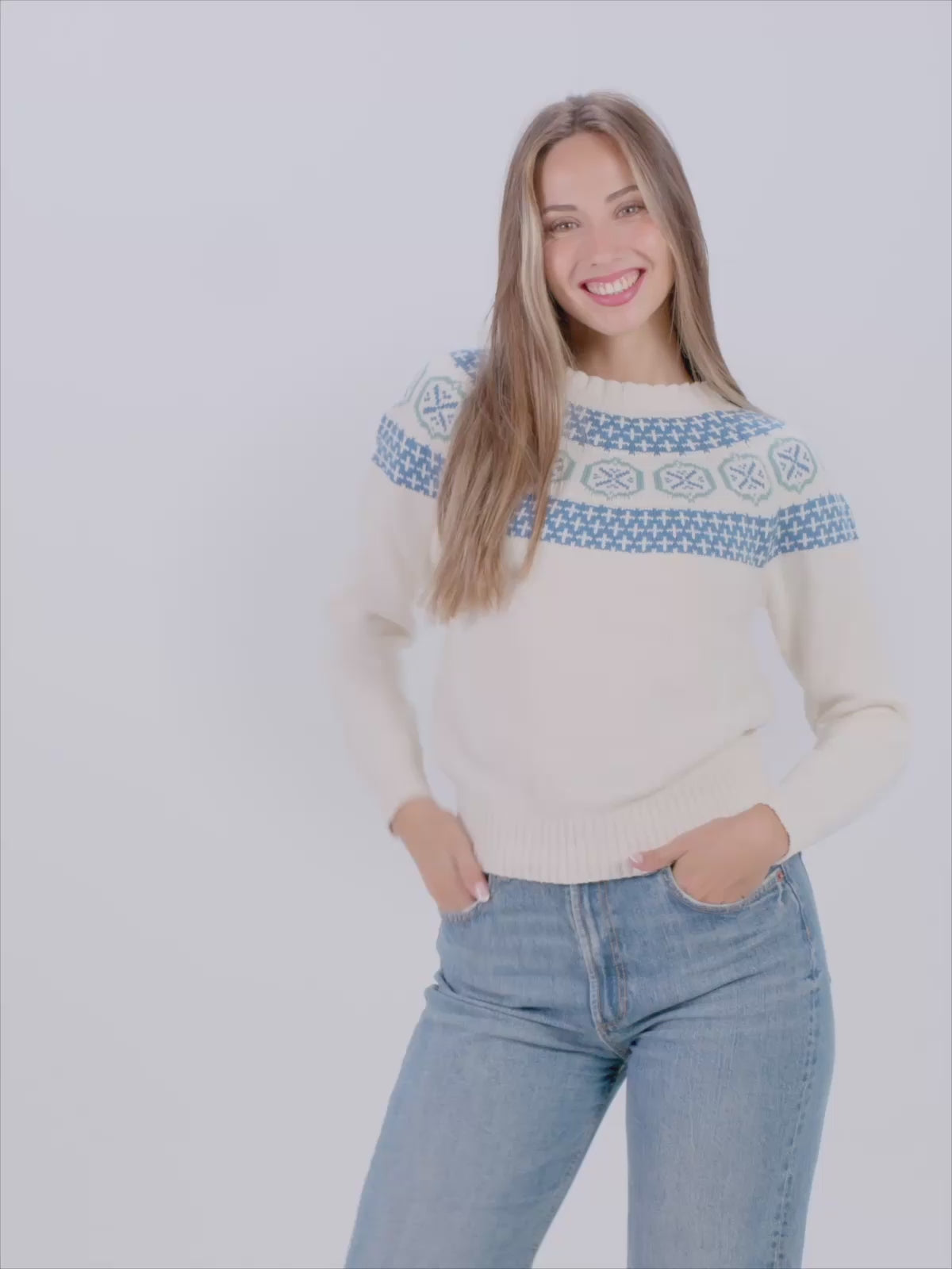Organic Cotton Womens Jumper Glacier