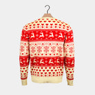 Red & Beige Womens Christmas Jumper with Hearts Organic Cotton 
